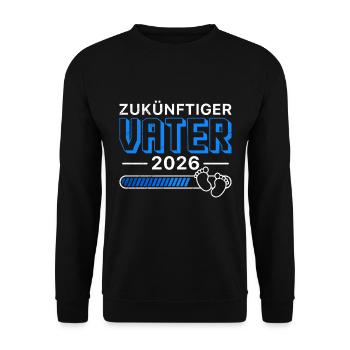 ZUKÜNFTIGER VATER 2026 Vaterschaft Lustiges - Unisex Pullover - Schwarz - Vorne - Alina (178cm) & Michal (187cm)