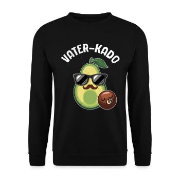 Vaterschaft VATER-KADO Bald Papa Lustiges - Unisex Pullover - Schwarz - Vorne - Alina (178cm) & Michal (187cm)
