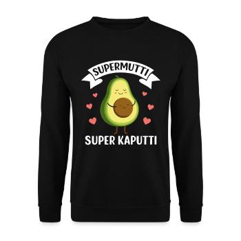 Schwangerschaft SUPER MUTTI SUPER KAPUTT Lustig - Unisex Pullover - Schwarz - Vorne - Alina (178cm) & Michal (187cm)