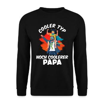 Werdender Vater COOLER TYP COOLERER PAPA - Unisex Pullover - Schwarz - Vorne - Alina (178cm) & Michal (187cm)
