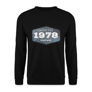 Awesome since 1978 - Unisex Sweatshirt - black - Front - Alina (178cm) & Michal (187cm)