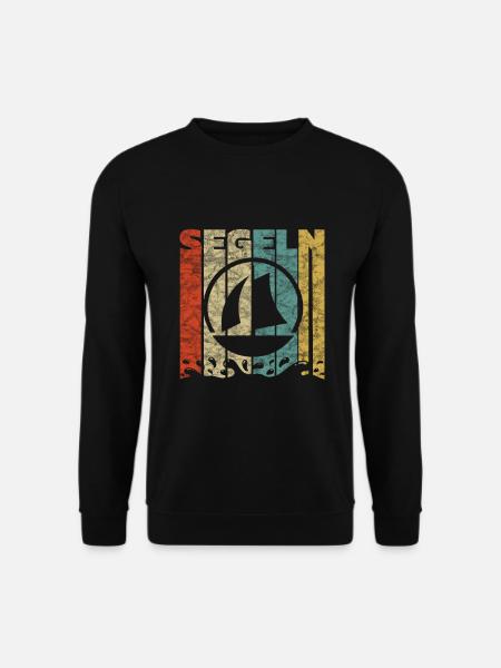 Vintage Shirt bedruckt Segeln und Segler - Unisex Pullover - Schwarz