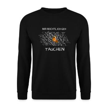 tauchen Spruch diving Clownfisch - Unisex Pullover - Schwarz - Vorne - Alina (178cm) & Michal (187cm)