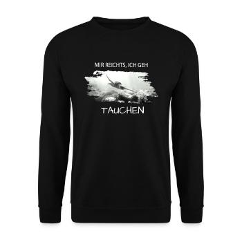 tauchen Schildkröte Spruch für Taucher - Unisex Pullover - Schwarz - Vorne - Alina (178cm) & Michal (187cm)