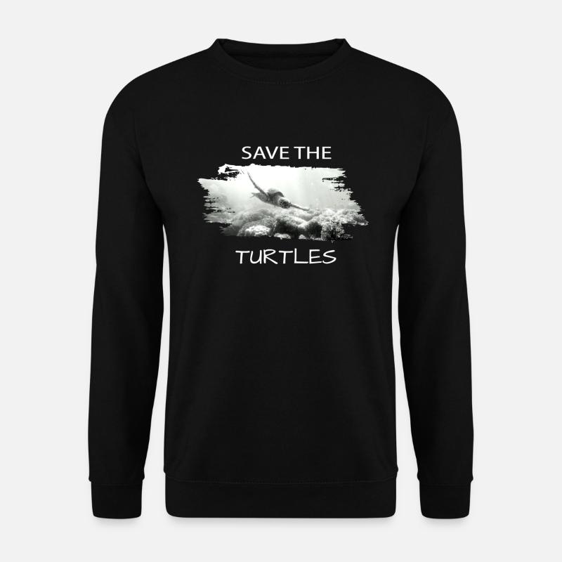 save the turtles - Unisex Pullover - Schwarz