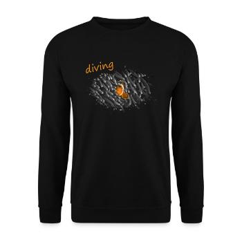 diving tauchen - Unisex Pullover - Schwarz - Vorne - Alina (178cm) & Michal (187cm)