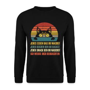 Katze Kätzchen Spruch - Unisex Pullover - Schwarz - Vorne - Alina (178cm) & Michal (187cm)