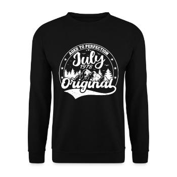 1978 July Born Gift Original 1978 July - Unisex Sweatshirt - black - Front - Alina (178cm) & Michal (187cm)