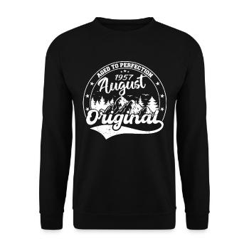 Légendaire depuis août 1957 Millésime 1957 août - Sweat-shirt Unisexe - noir - Devant - Alina (178cm) & Michal (187cm)