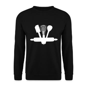 Backen - Unisex Pullover - Schwarz - Vorne - Alina (178cm) & Michal (187cm)