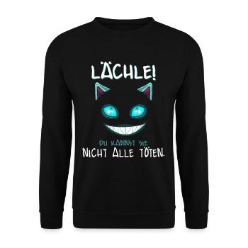 Lächle du Kannst Sie Nicht alle töten - Unisex Pullover - Schwarz - Vorne - Alina (178cm) & Michal (187cm)