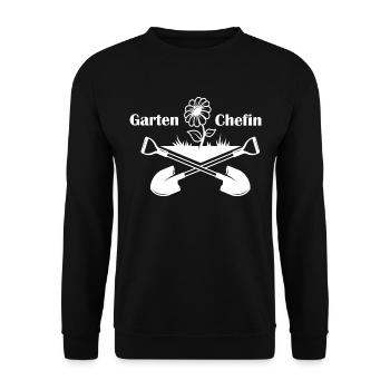 Garten Chefin Gärtner Gartenarbeit Hobby Garten - Unisex Pullover - Schwarz - Vorne - Alina (178cm) & Michal (187cm)