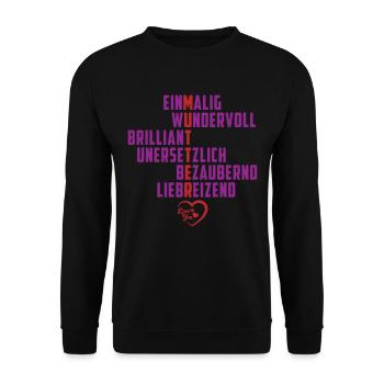 Muttertag Mutter Mama Mom Geschenkidee - Unisex Pullover - Schwarz - Vorne - Alina (178cm) & Michal (187cm)