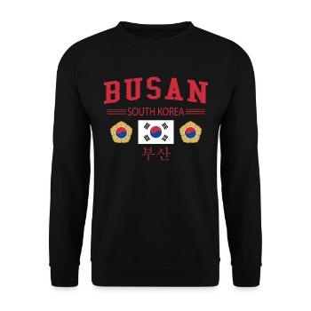 Busan - Sweat-shirt Unisexe - noir - Devant - Alina (178cm) & Michal (187cm)