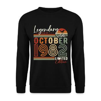 Légendaire Octobre 1982 Anniversaire de naissance - Sweat-shirt Unisexe - noir - Devant - Alina (178cm) & Michal (187cm)