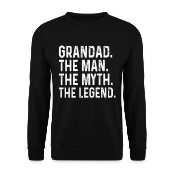 Grandad, the man the myth the legend - Unisex Sweatshirt - black - Front - Alina (178cm) & Michal (187cm)