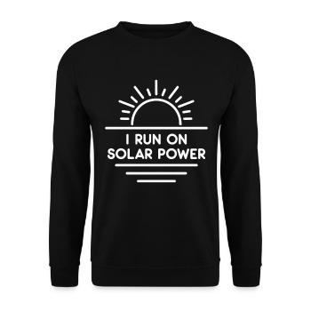 I run on Solar Power - Unisex Sweatshirt - black - Front - Alina (178cm) & Michal (187cm)