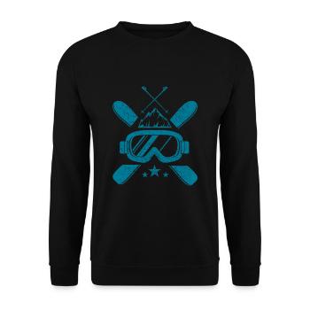 Ski Maske Berge Winter - Unisex Pullover - Schwarz - Vorne - Alina (178cm) & Michal (187cm)