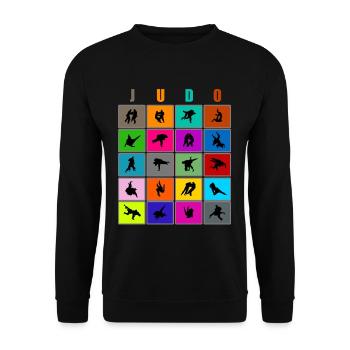Judo martial arts competition techniques - Unisex Sweatshirt - black - Front - Alina (178cm) & Michal (187cm)