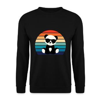 Panda avec des lunettes de soleil - Sweat-shirt Unisexe - noir - Devant - Alina (178cm) & Michal (187cm)
