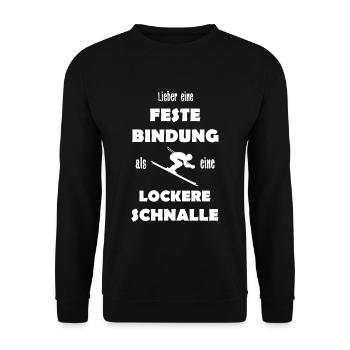 skifahrer feste Bindung - Unisex Pullover - Schwarz - Vorne - Alina (178cm) & Michal (187cm)