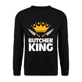 Boucher roi boucher - Sweat-shirt Unisexe - noir - Devant - Alina (178cm) & Michal (187cm)