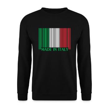 italy italien Italia barcode Code Italy - Unisex Pullover - Schwarz - Vorne - Alina (178cm) & Michal (187cm)