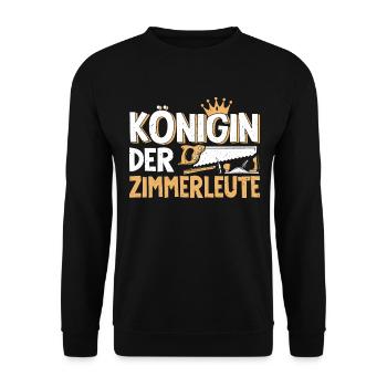 Zimmerer Zimmermann Zimmerei Zimmerin - Unisex Pullover - Schwarz - Vorne - Alina (178cm) & Michal (187cm)