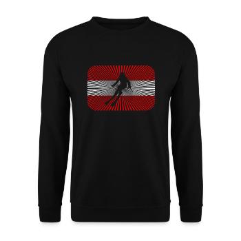 Skiing Austria Österreich - Unisex Pullover - Schwarz - Vorne - Alina (178cm) & Michal (187cm)