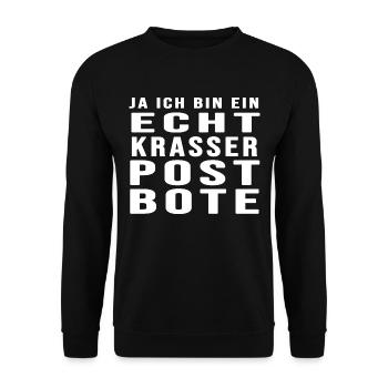briefträger postbote post - Unisex Pullover - Schwarz - Vorne - Alina (178cm) & Michal (187cm)