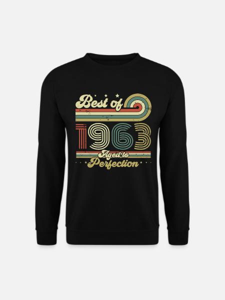 1963 Jahrgang geboren Geburtstag Retro Geschenk - Unisex Pullover - Schwarz