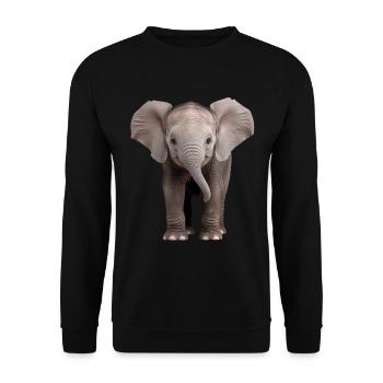 Baby Elephant Elefant - Unisex Pullover - Schwarz - Vorne - Alina (178cm) & Michal (187cm)