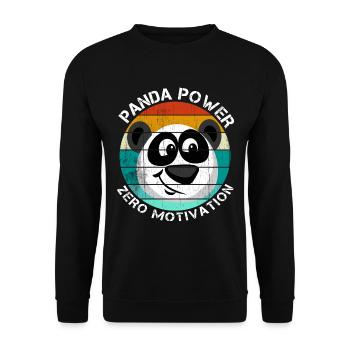 Panda Power Zero Motivation - Unisex Sweatshirt - black - Front - Alina (178cm) & Michal (187cm)