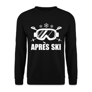 apres ski brille w - Unisex Pullover - Schwarz - Vorne - Alina (178cm) & Michal (187cm)