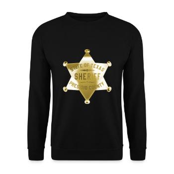 Sheriff Stern Texas Bürgermeister Western Cowboy - Unisex Pullover - Schwarz - Vorne - Alina (178cm) & Michal (187cm)