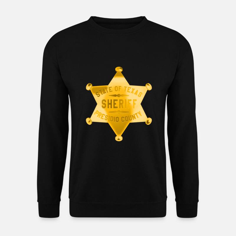 Wester Wild West Bürgermeister Texas Sheriff Stern - Unisex Pullover - Schwarz