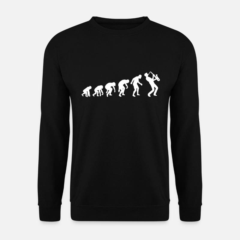 Evolution Saxophonist T-Shirt Saxophon Geschenk - Unisex Pullover - Schwarz