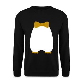 Pinguin Kostüm T-Shirt Geschenk Fasching Karneval - Unisex Pullover - Schwarz - Vorne - Alina (178cm) & Michal (187cm)