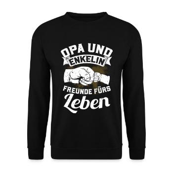 Grand-père et petite-fille - amis pour la vie - Sweat-shirt Unisexe - noir - Devant - Alina (178cm) & Michal (187cm)