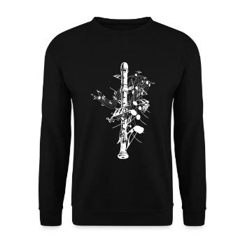 Flûte à bec joueur T-shirt cadeau flûtes longitudinales - Sweat-shirt Unisexe - noir - Devant - Alina (178cm) & Michal (187cm)