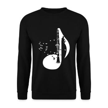 Clarinet Clarinets Player T-Shirt Gift - Unisex Sweatshirt - black - Front - Alina (178cm) & Michal (187cm)