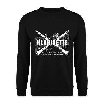 Clarinette clarinette joueur T-shirt cadeau - Sweat-shirt Unisexe - noir - Devant - Alina (178cm) & Michal (187cm)