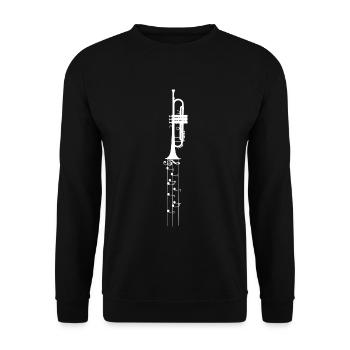 Trumpet player trumpet shirt clef - Unisex Sweatshirt - black - Front - Alina (178cm) & Michal (187cm)