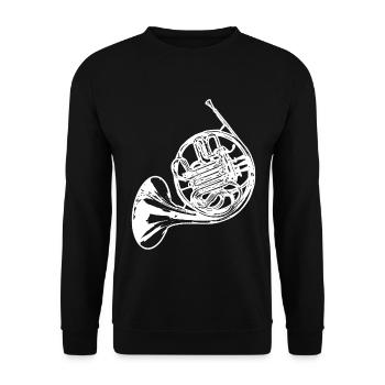 Horn joueur T-shirt cadeau - Sweat-shirt Unisexe - noir - Devant - Alina (178cm) & Michal (187cm)