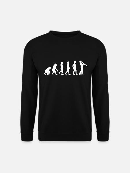 Oboe Oboen-Spieler T-Shirt Geschenk Evolution - Unisex Pullover - Schwarz