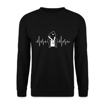 Heartbeat heart rate heart rate Cajón Kachon - Unisex Sweatshirt - black - Front - Alina (178cm) & Michal (187cm)