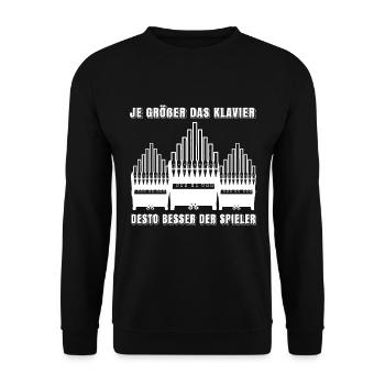 Orgel Spieler Lehrer T-Shirt Geschenk Organisten - Unisex Pullover - Schwarz - Vorne - Alina (178cm) & Michal (187cm)