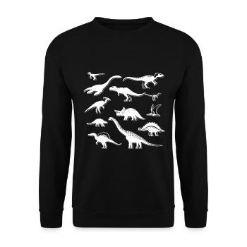 Dinosaur T-Shirt Gift Dino Primeval - Unisex Sweatshirt - black - Front - Alina (178cm) & Michal (187cm)