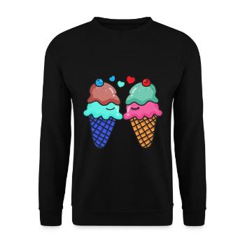 Crème glacée crème glacée t-shirt crème glacée d'été valentine - Sweat-shirt Unisexe - noir - Devant - Alina (178cm) & Michal (187cm)