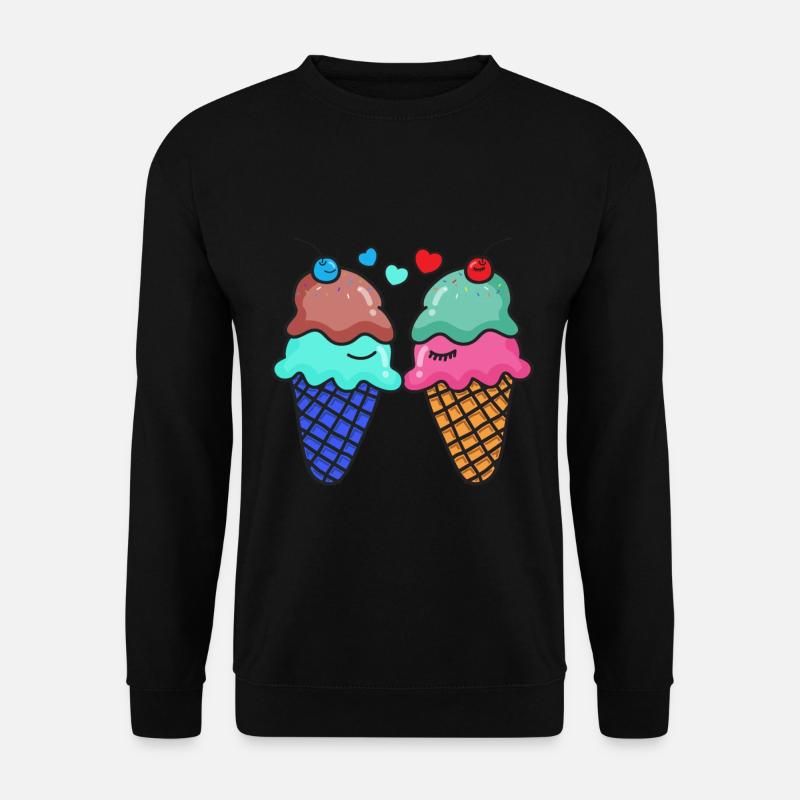 Eiscreme Eis Sommer Ice Cream T-Shirt Valentin - Unisex Pullover - Schwarz
